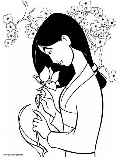 coloriage  dessiner de mulan a imprimer