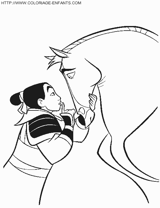 coloriage  dessiner mulan