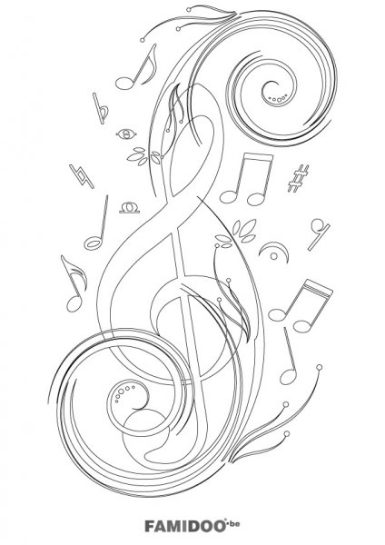 dessin a colorier instrument de musique maternelle