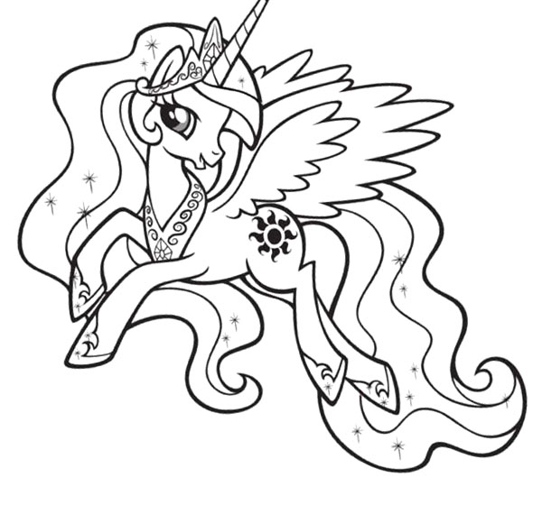 unicorn coloring pages celestia - photo #2