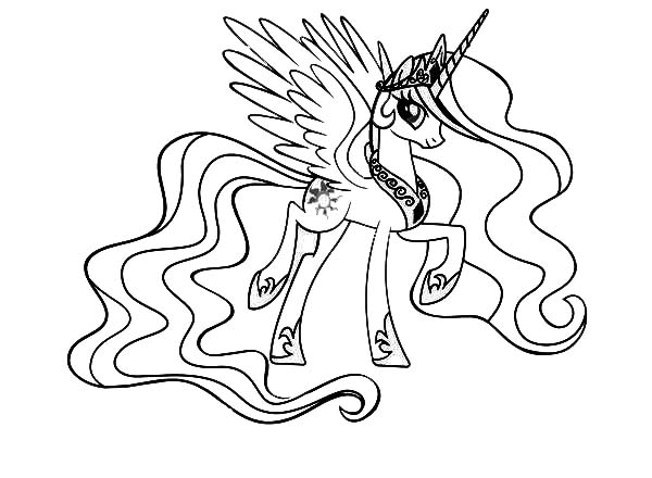 dessin a colorier my little pony princesse celestia