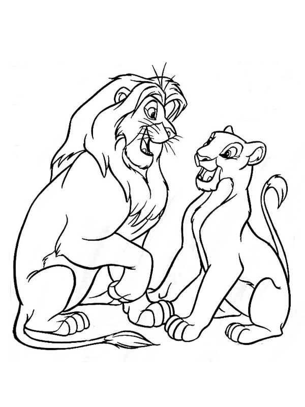 coloriage nala et simba