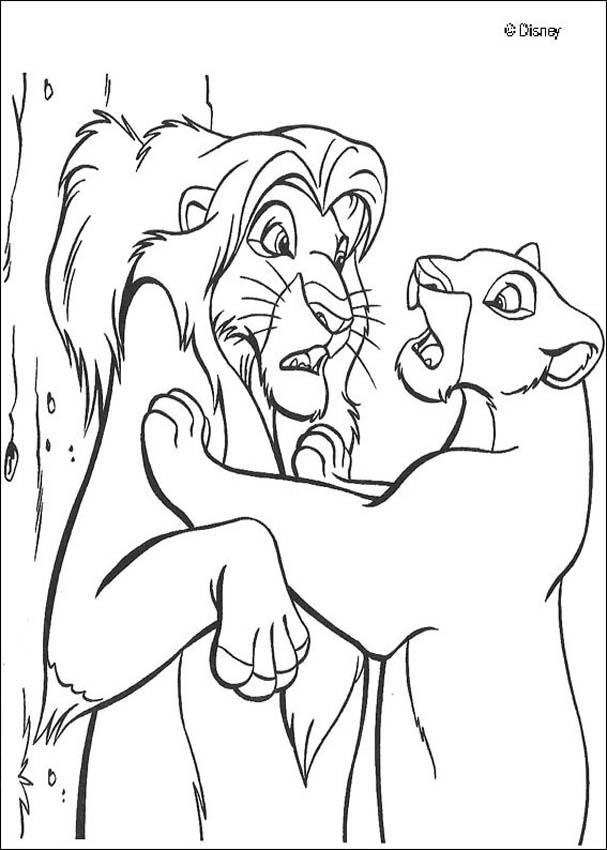 dessin à colorier nala roi lion