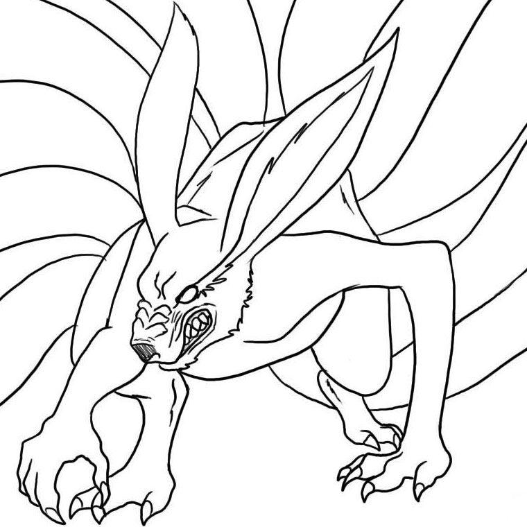 coloriage naruto demon renard