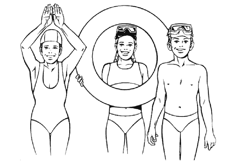 coloriage natation piscine
