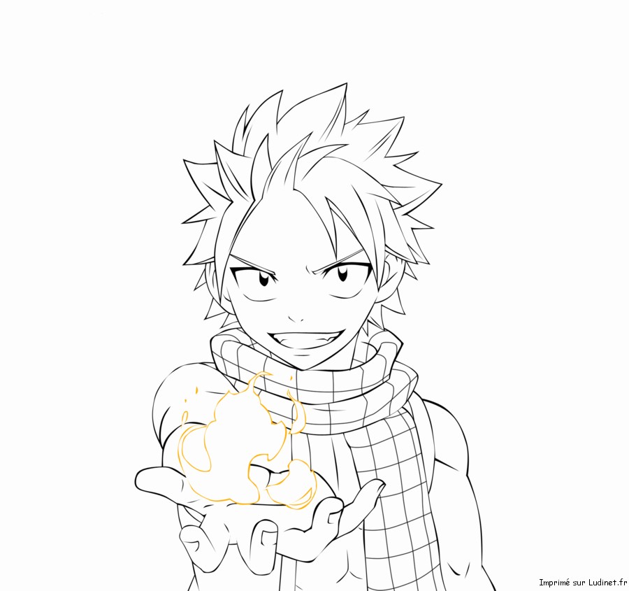 coloriage a dessiner fairy tail natsu en ligne