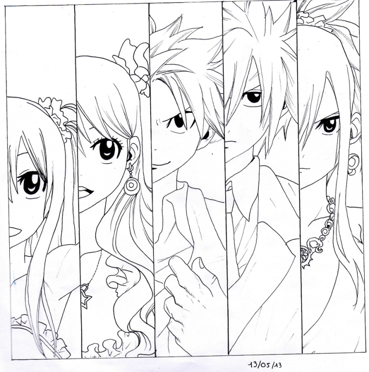 Coloriage à Dessiner Manga Natsu