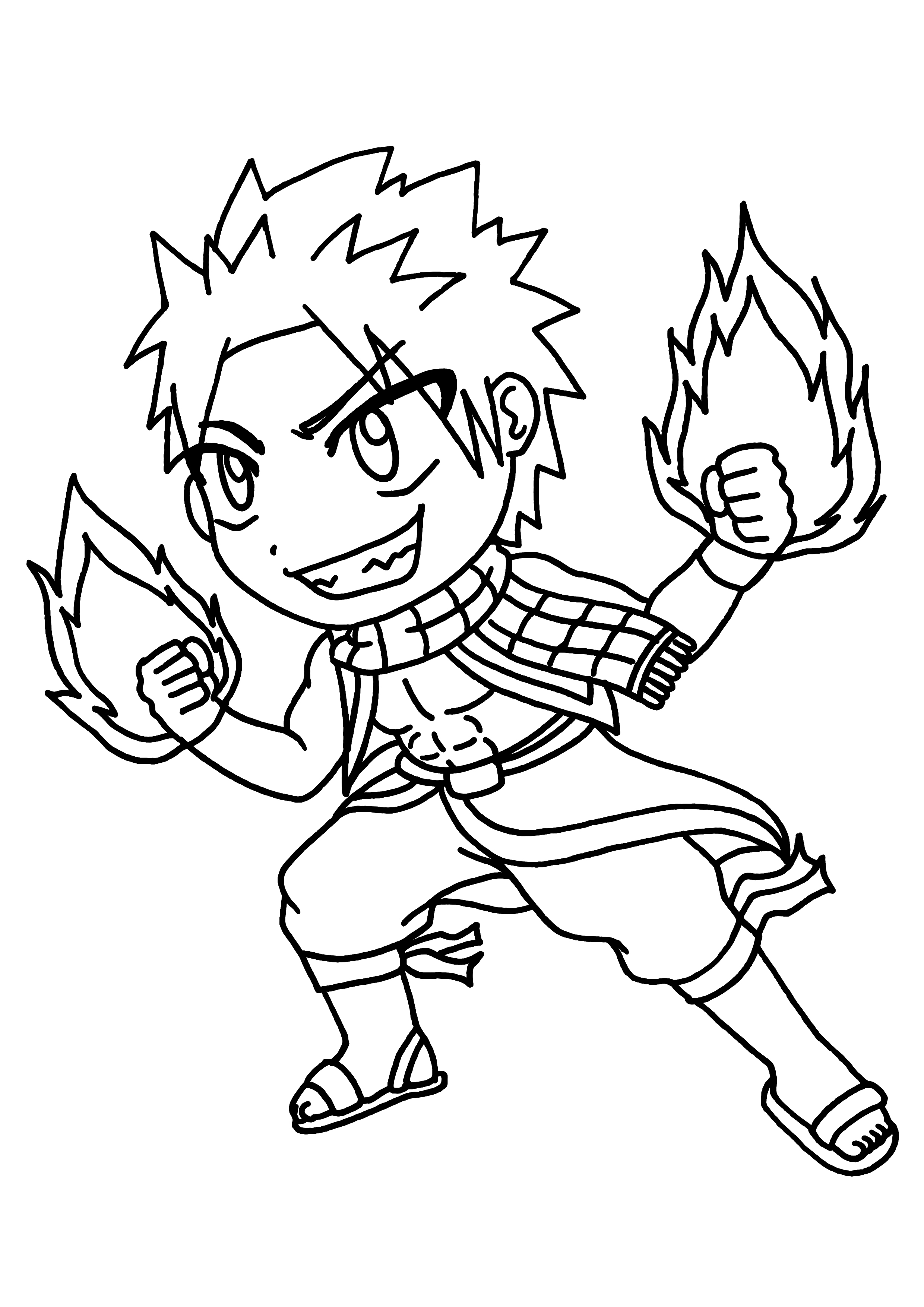 dessin a colorier fairy tail natsu en ligne