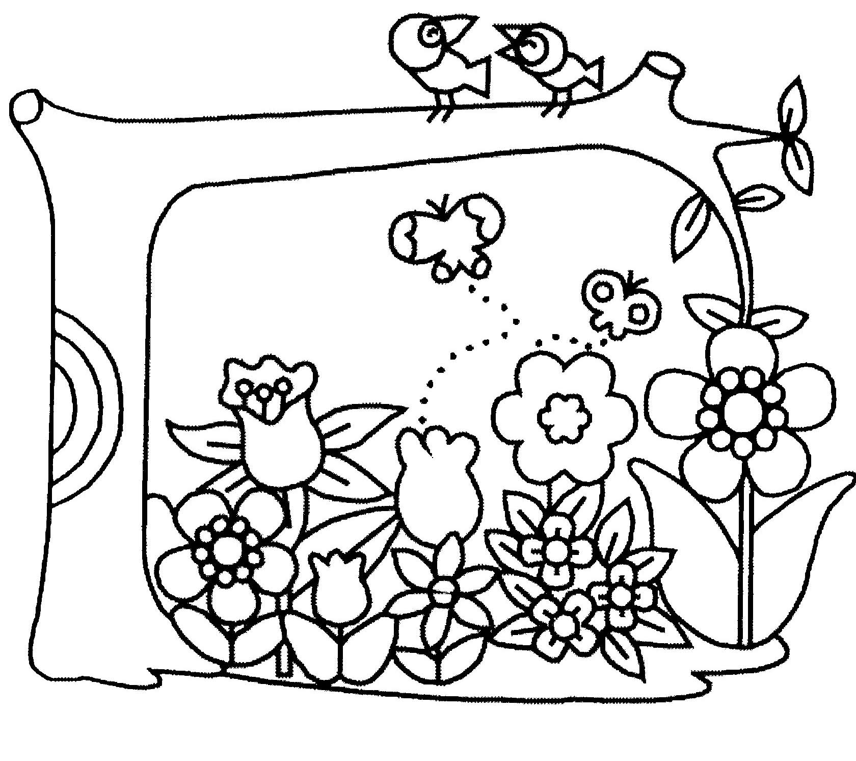 coloriage nature printemps