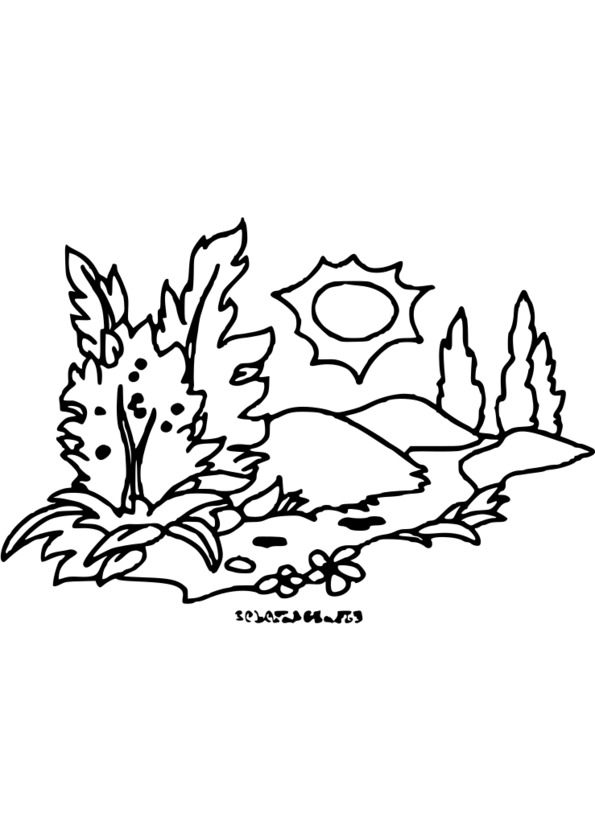 coloriage de la nature a imprimer gratuit