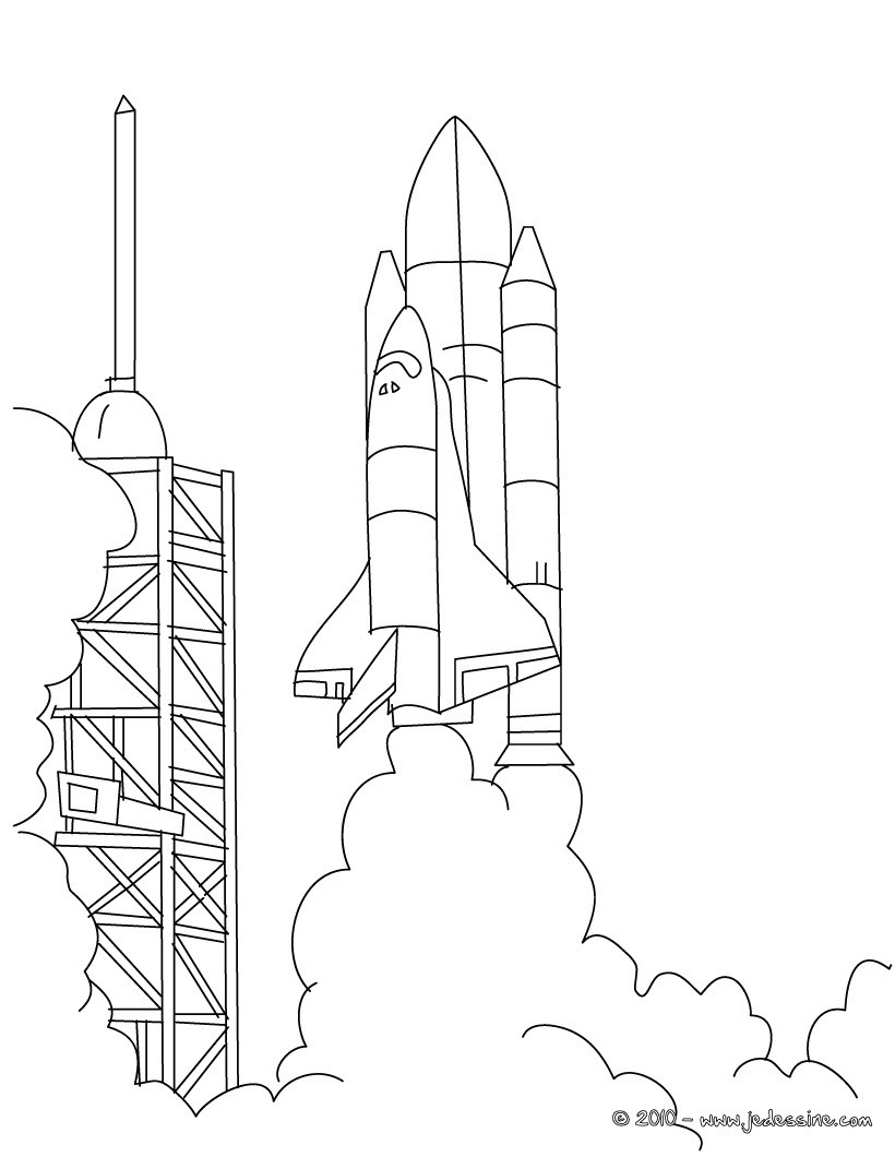 coloriage à dessiner en ligne navette spatiale