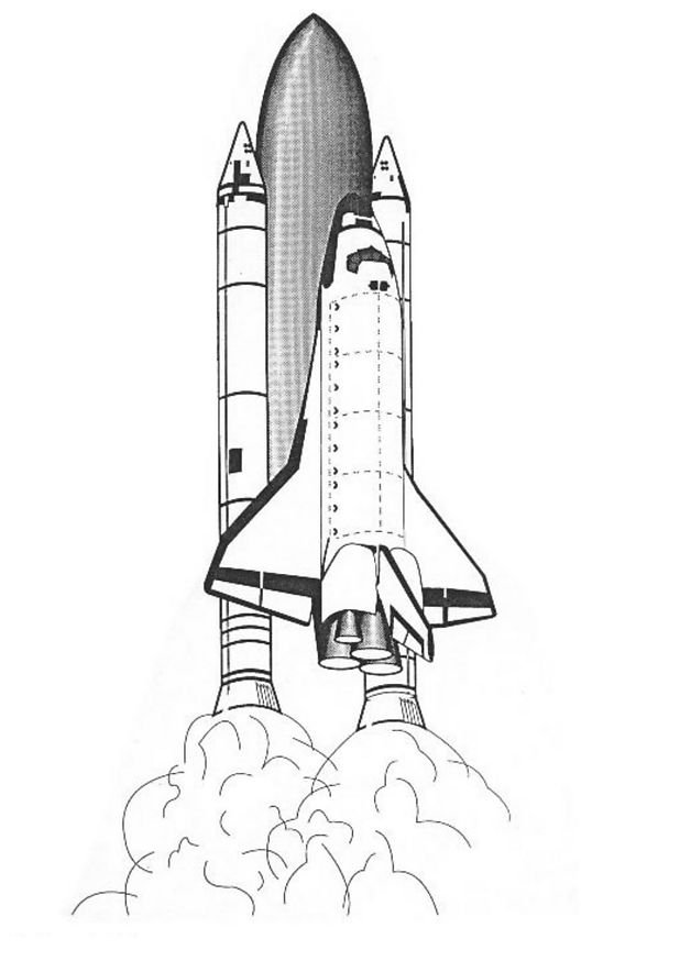 dessin coloriage navette spatiale