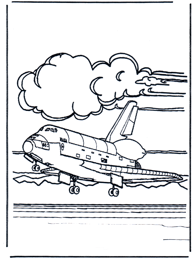 coloriage navette spatiale à imprimer