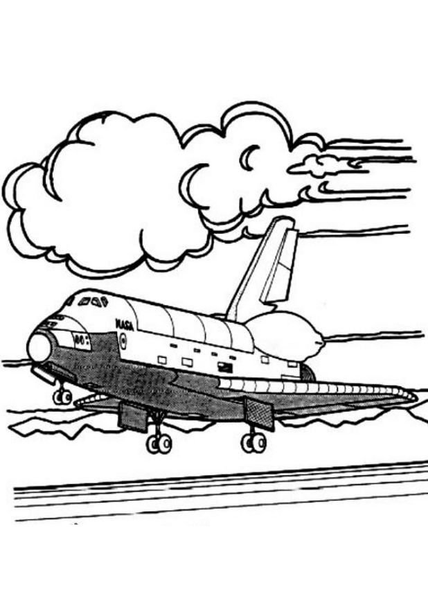 coloriage à dessiner navette spatiale imprimer