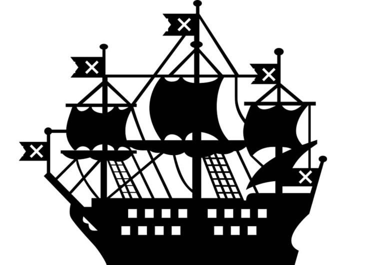 Coloriage Voile Bateau Pirate