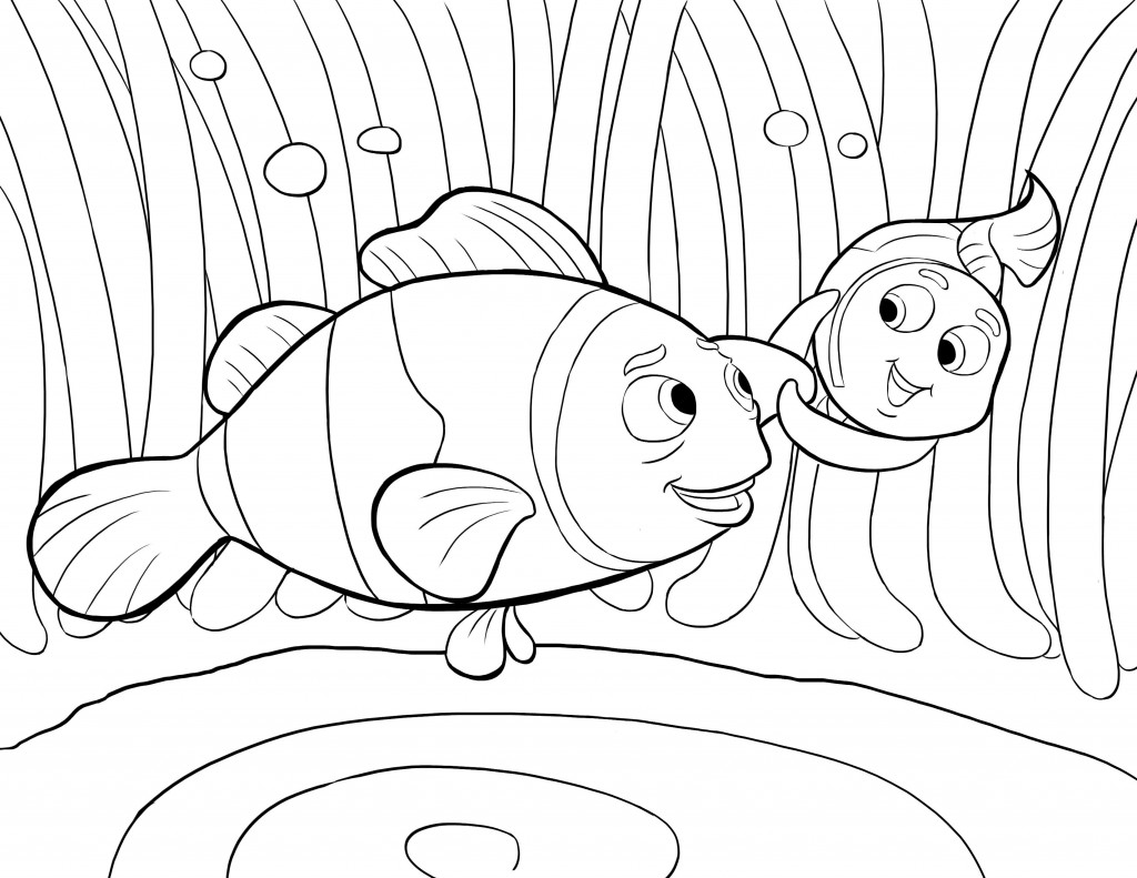 dessin  colorier nemo et son papa