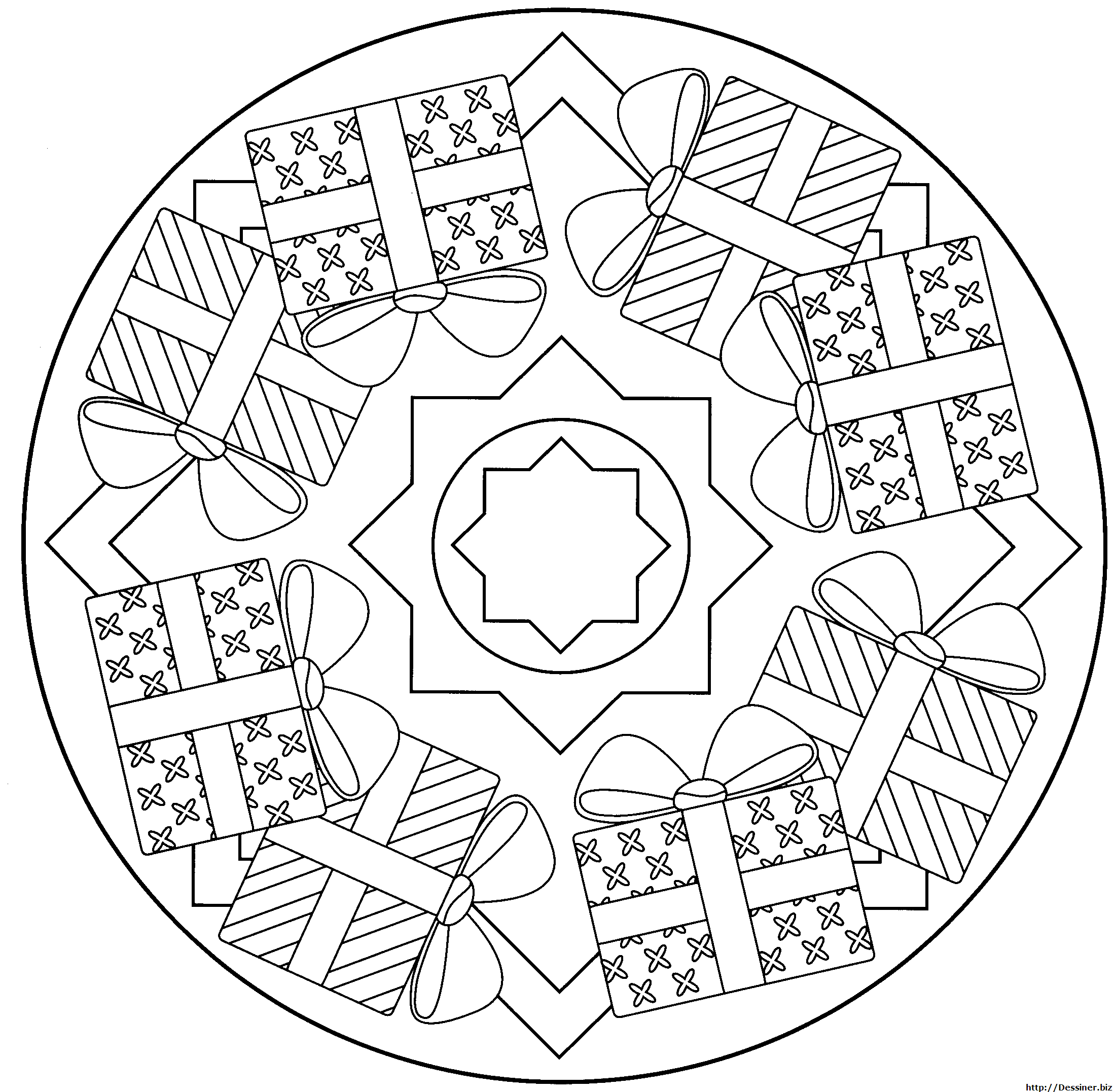 coloriage noel mandala