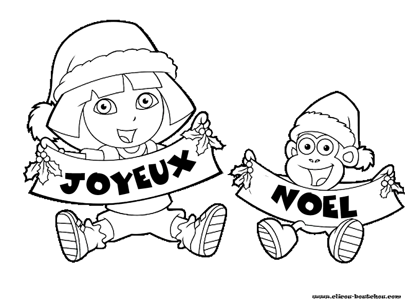 coloriage noel traineau