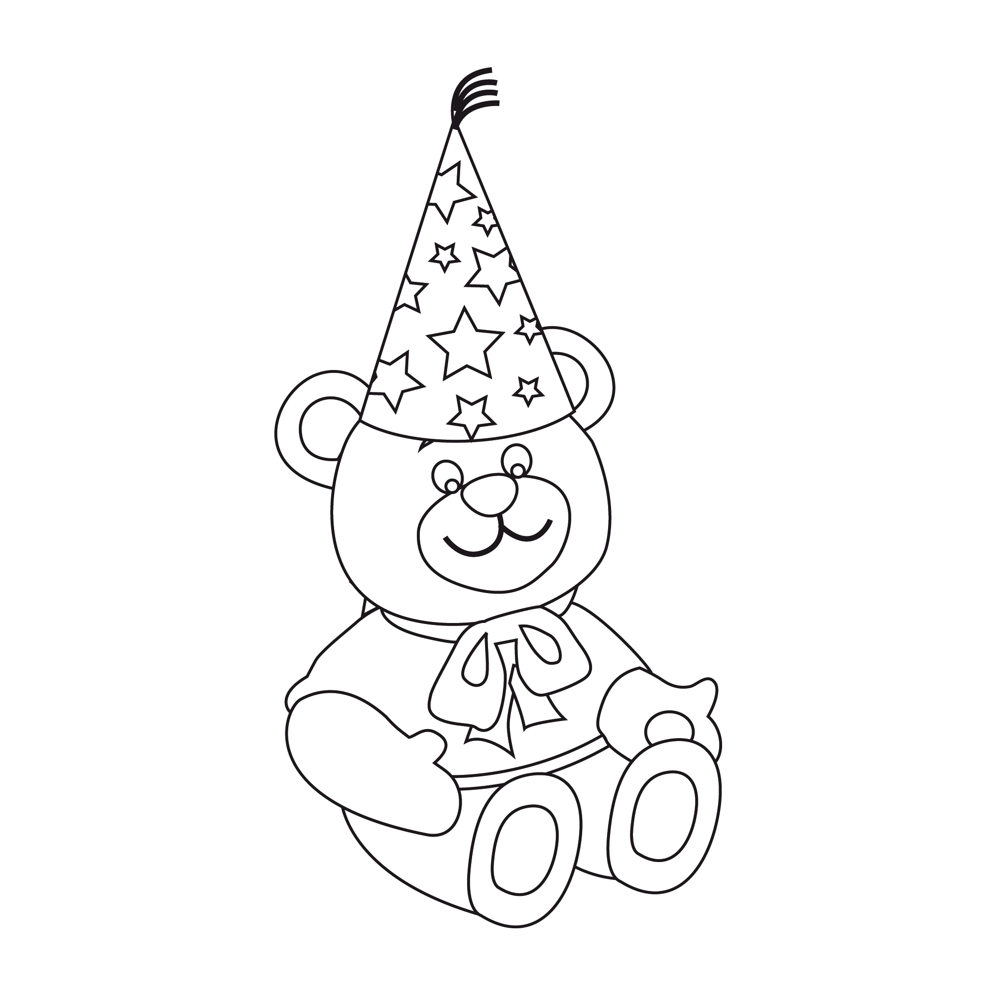 coloriage  dessiner nounours anniversaire