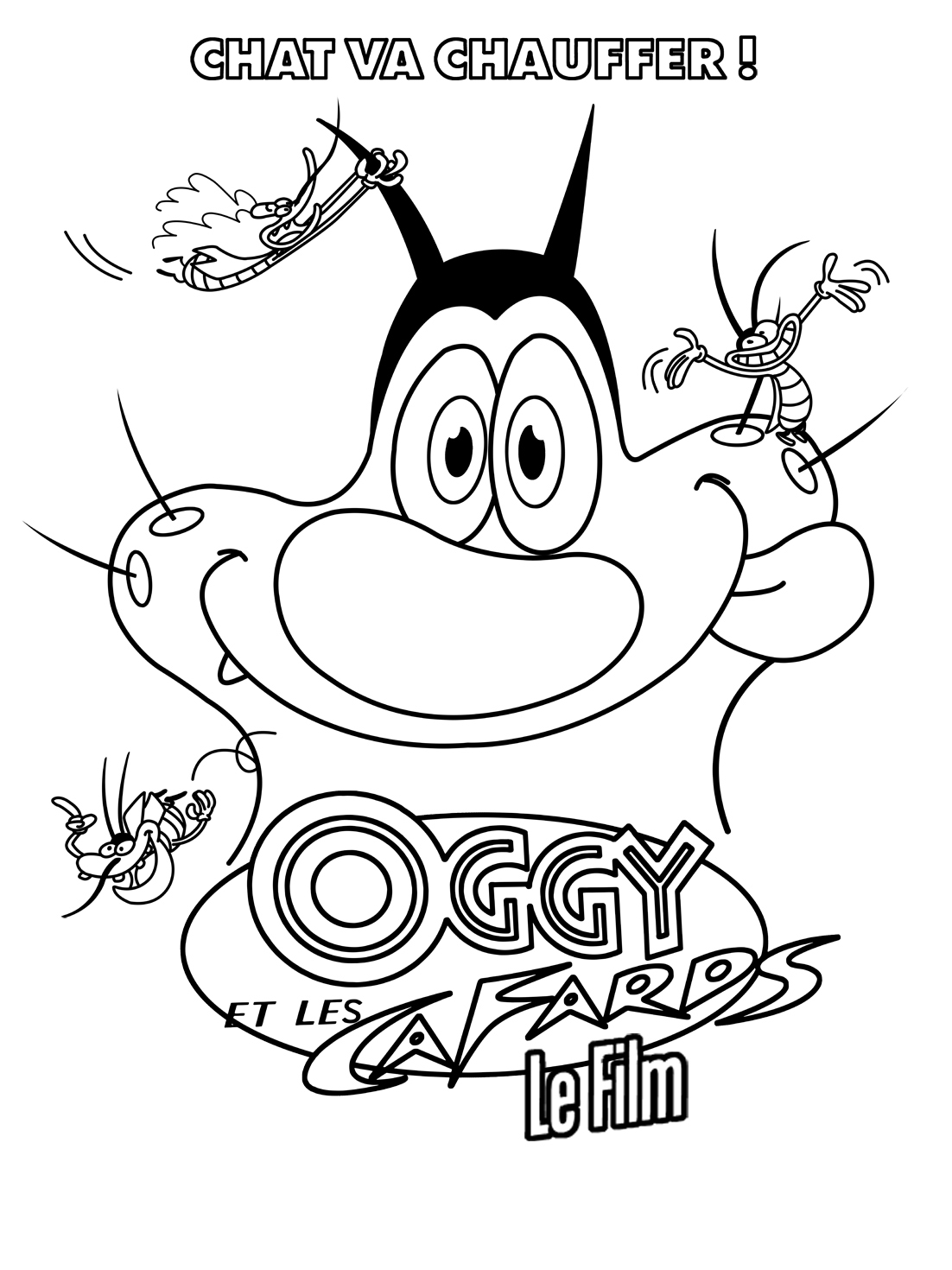 coloriage oggy et les cafards gratuit 16389