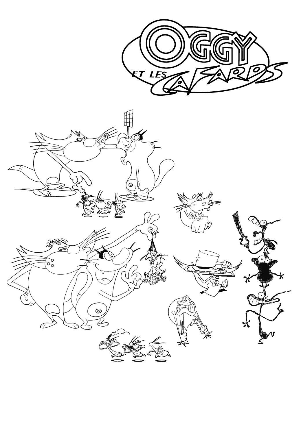 coloriage  dessiner oggy et les cafards a imprimer