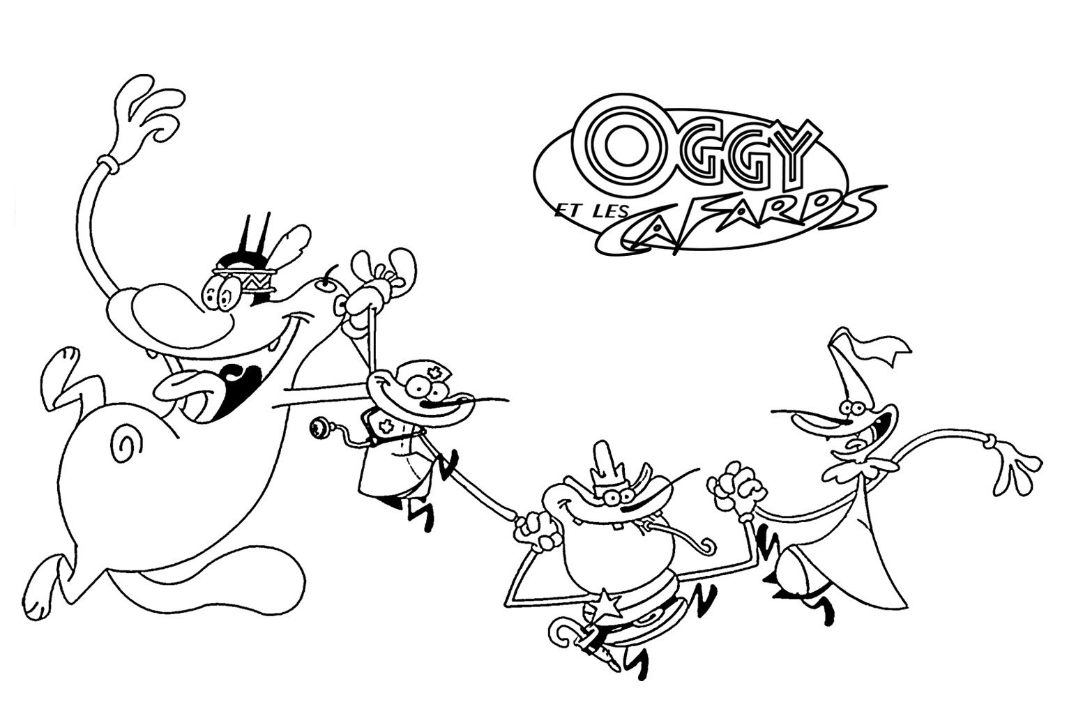 coloriage de oggy et les cafards gratuit a imprimer