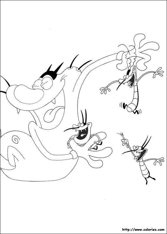 imprimer coloriage oggy et les cafards