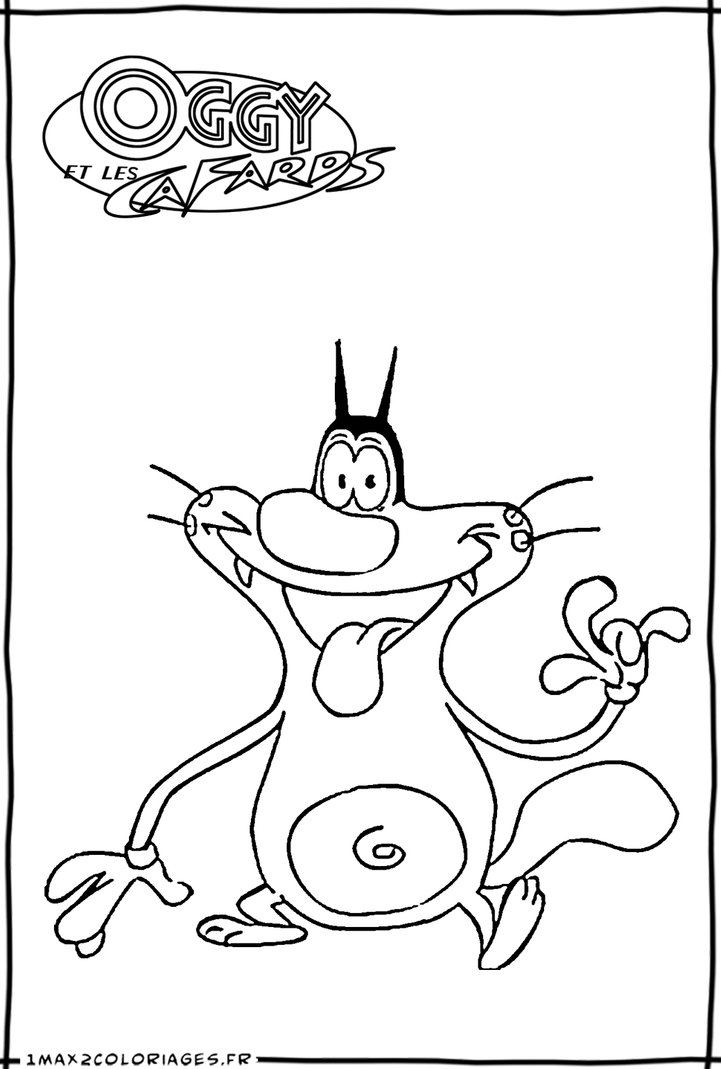 coloriage gratuit oggy et les cafards