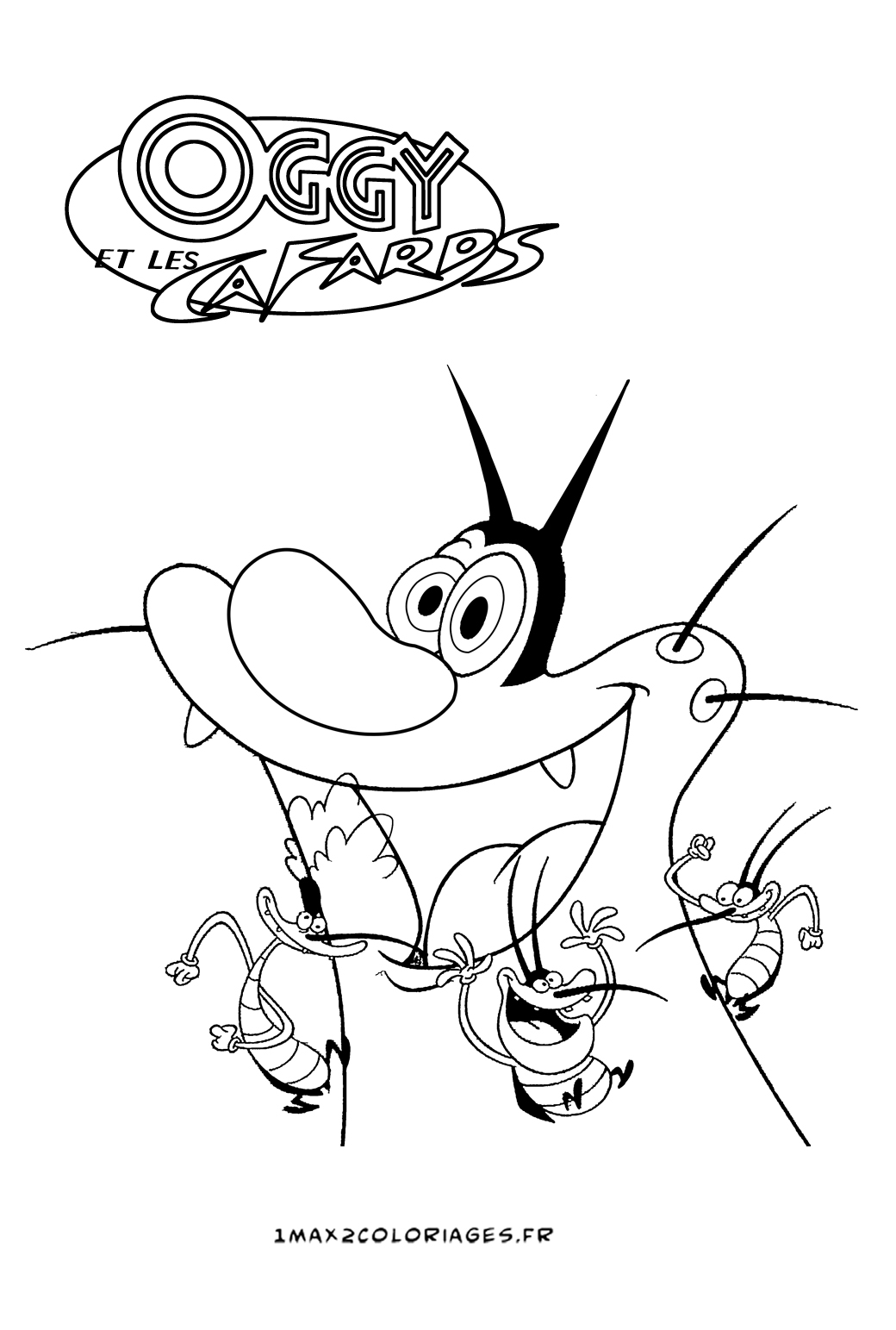 coloriage a dessiner oggy et les cafards en ligne