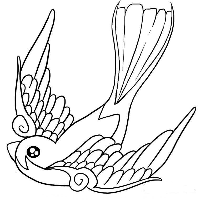 Coloriage à Dessiner Oiseau Dans Son Nid