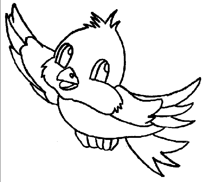 dessin à colorier oiseau vole