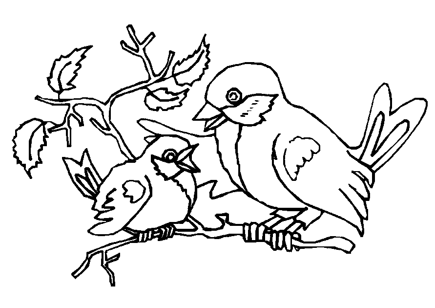dessin oiseau en hiver