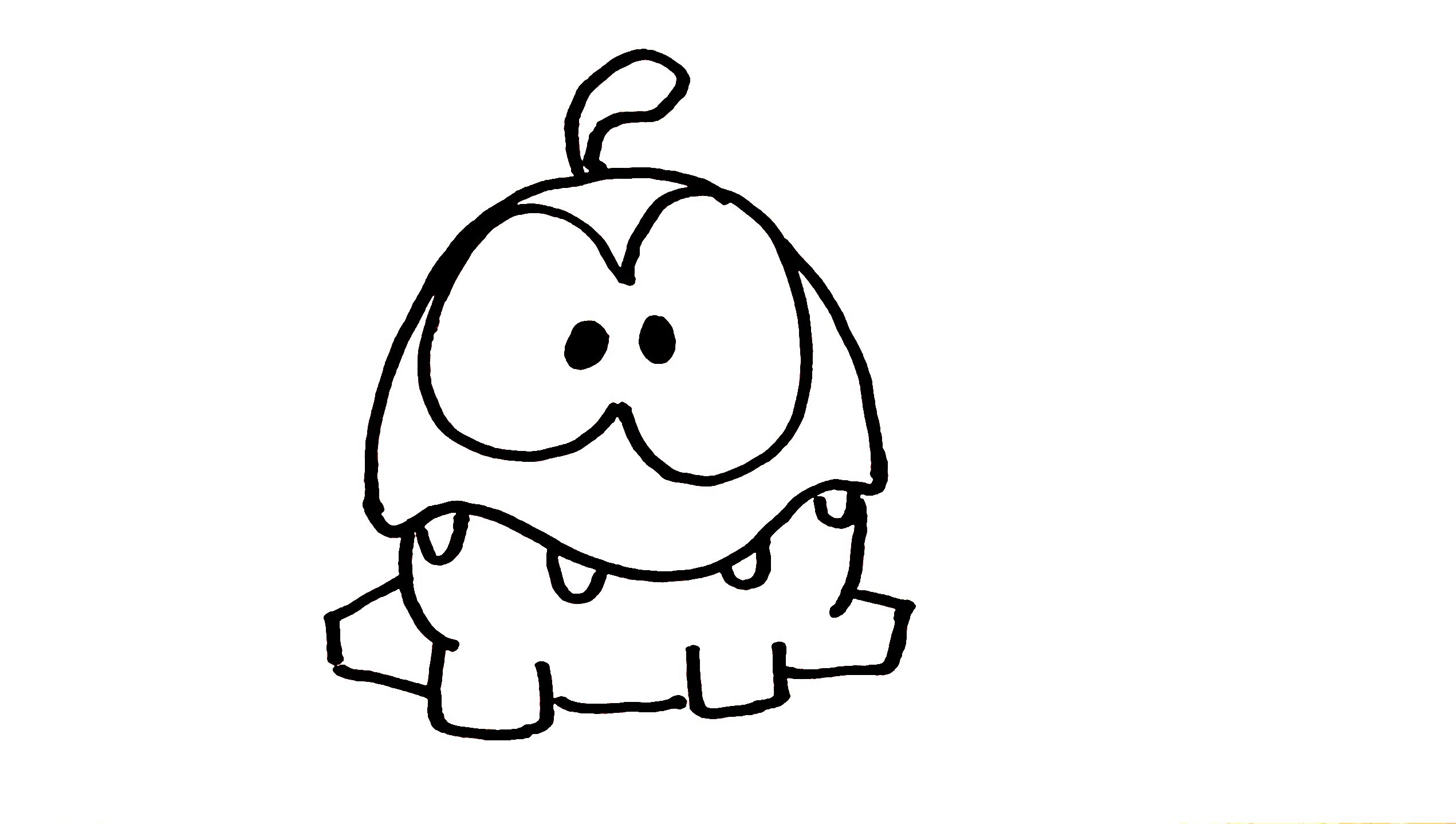 om nom coloring sketch templates