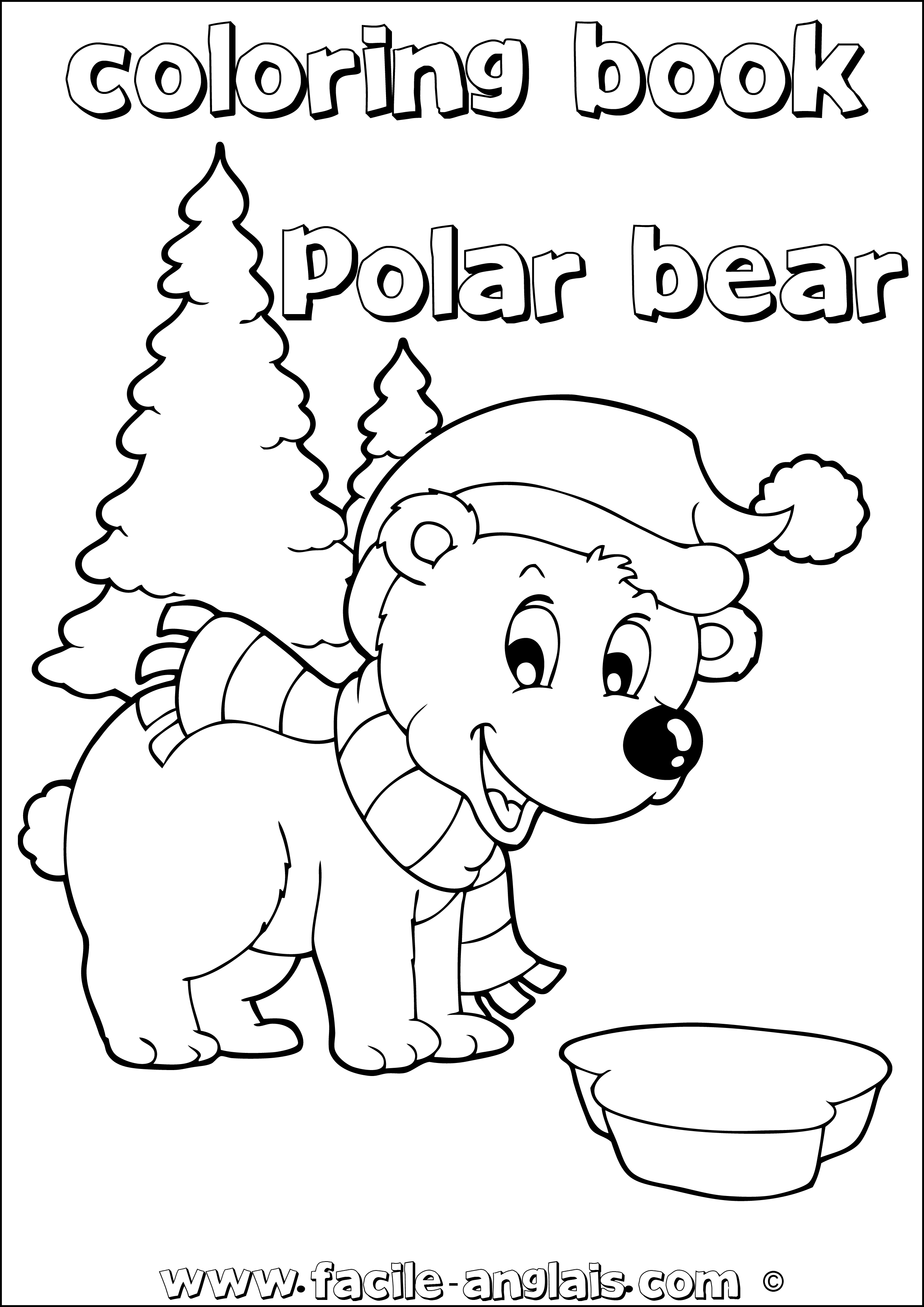 coloriage à dessiner plume ours polaire