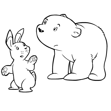 coloriage à dessiner ours blanc