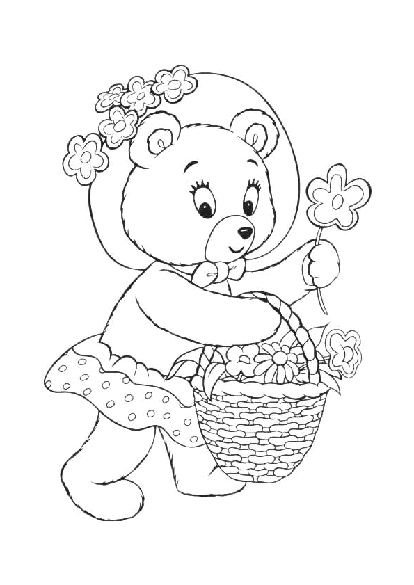dessin à colorier bébé ours