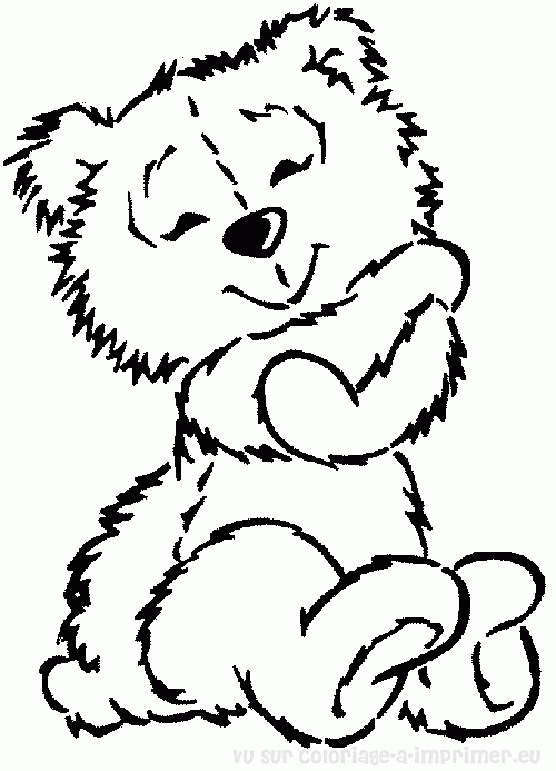 coloriage à dessiner ourson gratuit