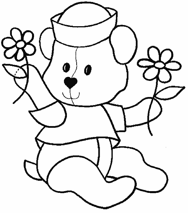 coloriage a dessiner d ours avec un coeur