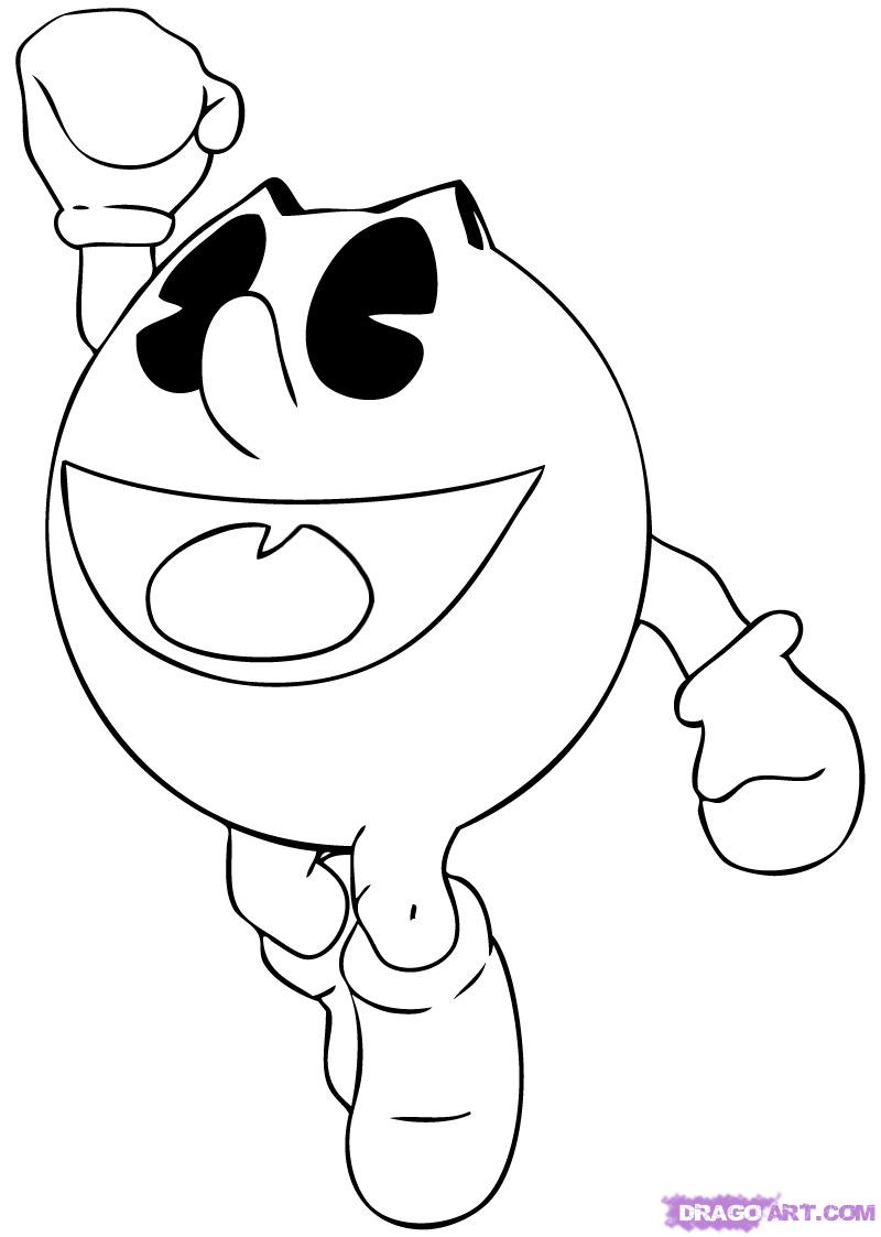 pac man coloring pages to print - photo #40