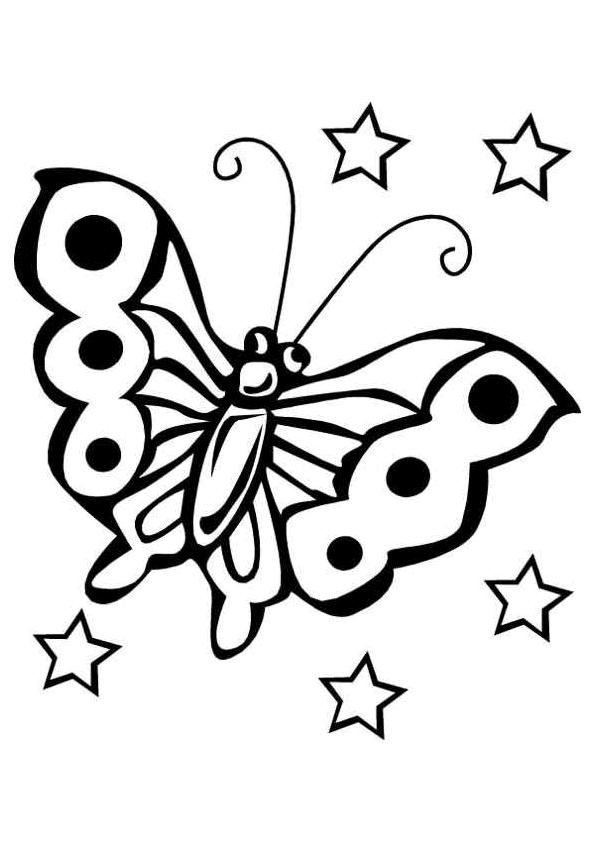 dessin à colorier papillon fleur