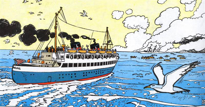 coloriage à dessiner bateau paquebot