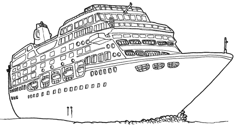 dessin à colorier de paquebot a imprimer