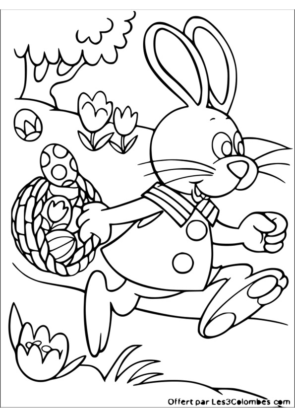 dessin de paques lapin a imprimer