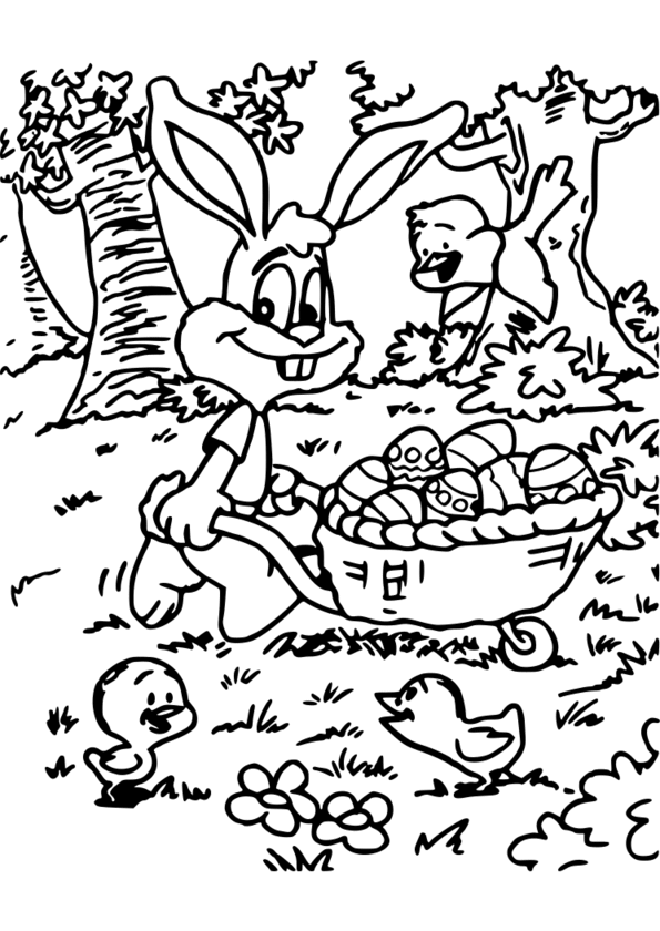 coloriage à dessiner paques printemps