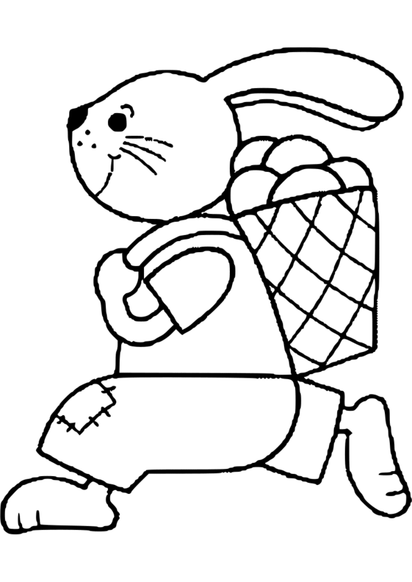 dessin coloriage lapin paques