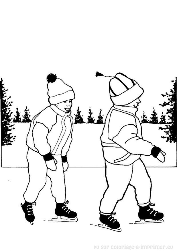 coloriage de patinage a imprimer