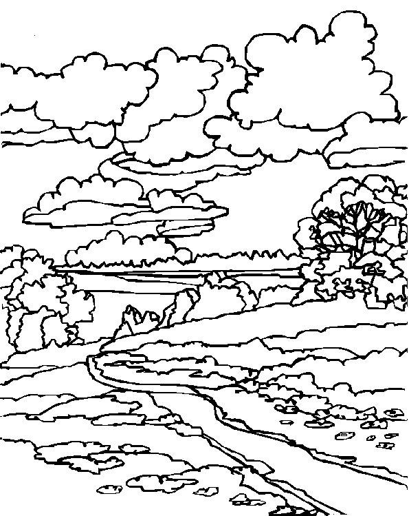 dessin paysage hiver imprimer