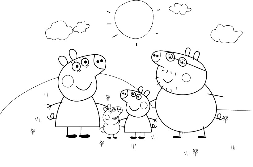 coloriage peppa pig noel