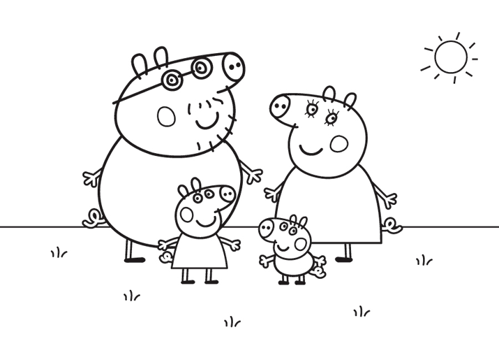 coloriage à dessiner peppa pig