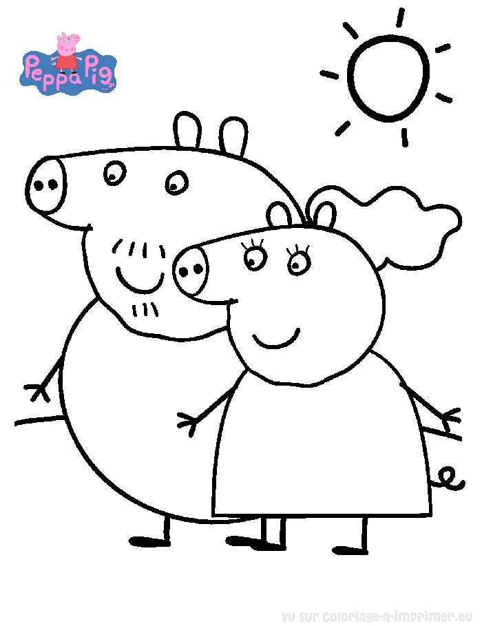 dessin  colorier peppa pig et ses amis